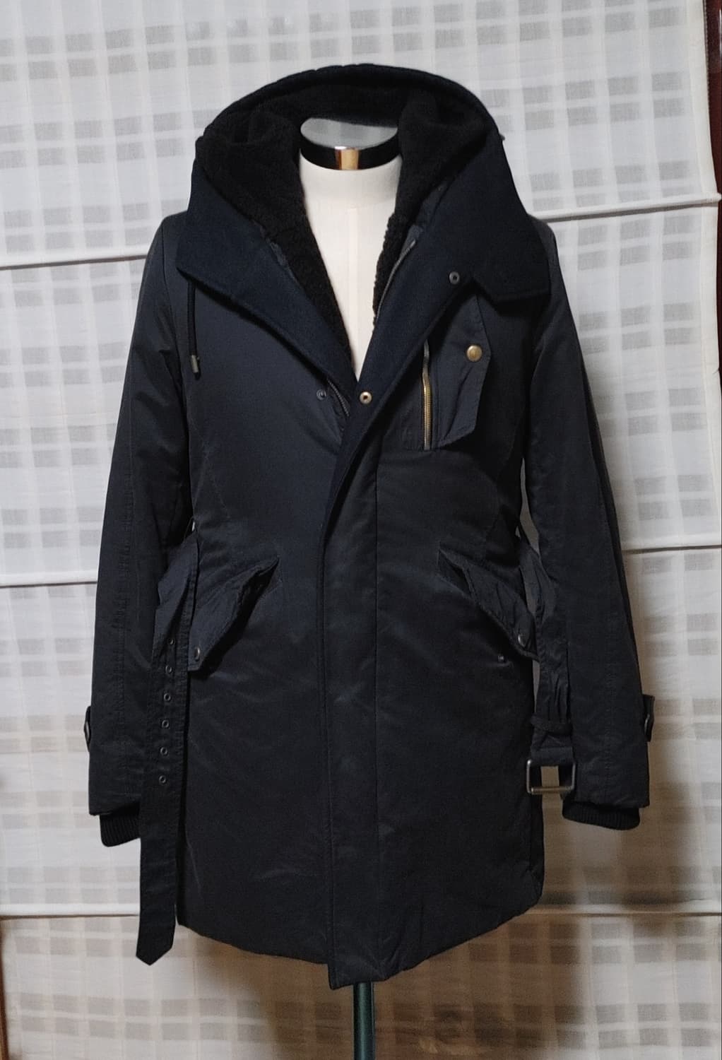 (한섬) 타임옴므 검정 내피탈부착 패딩 점퍼 95 상품이미지1