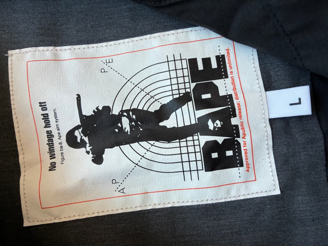 새제품) BAPE 베이프  밴드칼라 셔츠 블랙 L 상품이미지3