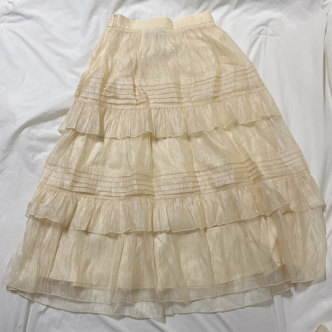 빈티지 ) 리본오프숄더+화이트캉캉스커트 세트 상품이미지4