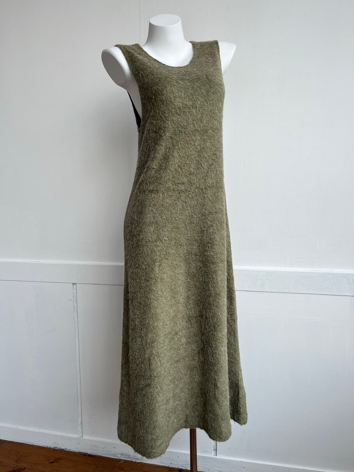 TRAYSEE 카키 부클 니트 롱 원피스 상품이미지1