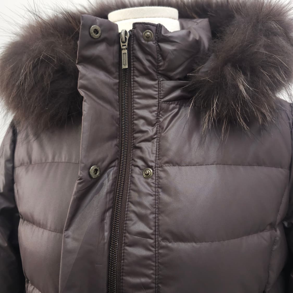 리얼 라쿤퍼 후드 다운 초코브라운 패딩 코트 상품이미지6