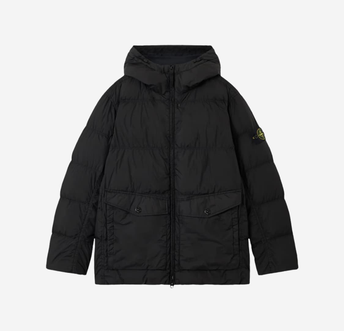 25FW 스톤아일랜드 크링클랩스 후드 블랙 XL 패딩 새제품 상품이미지1