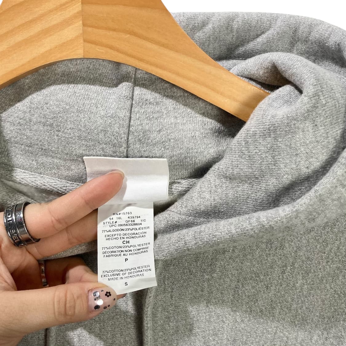 챔피온 리버스위브 그레이 후드 상품이미지4