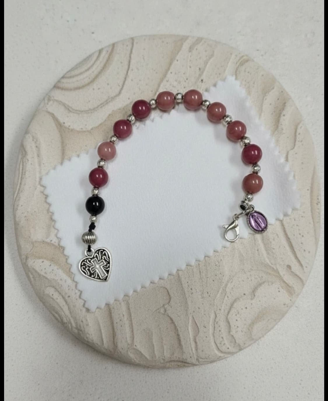 ✨핸드메이드 묵주 키링 (8mm 천연 원석 ) 상품이미지1