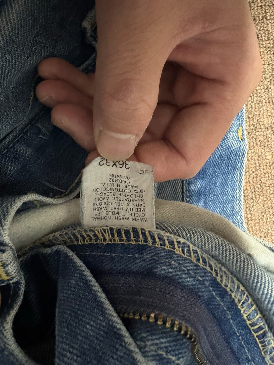 70s lee carpenter 빈티지 리 데님 카펜터 팬츠 34-35 상품이미지5