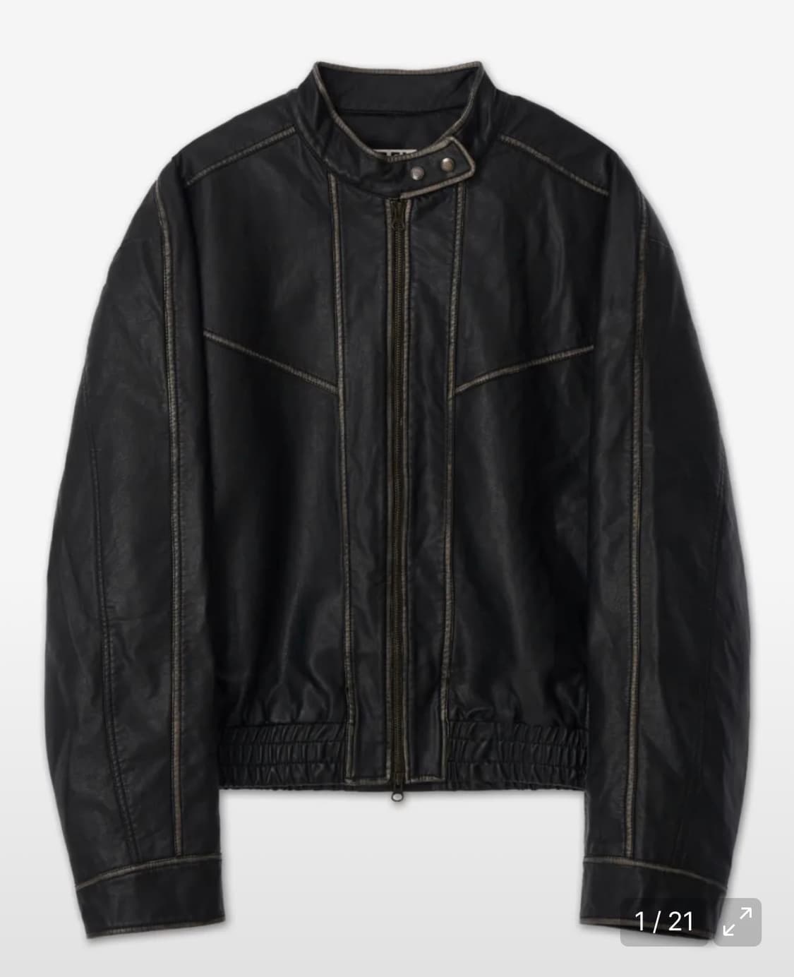 로파이 비건레더 레이서 자켓 상품이미지1