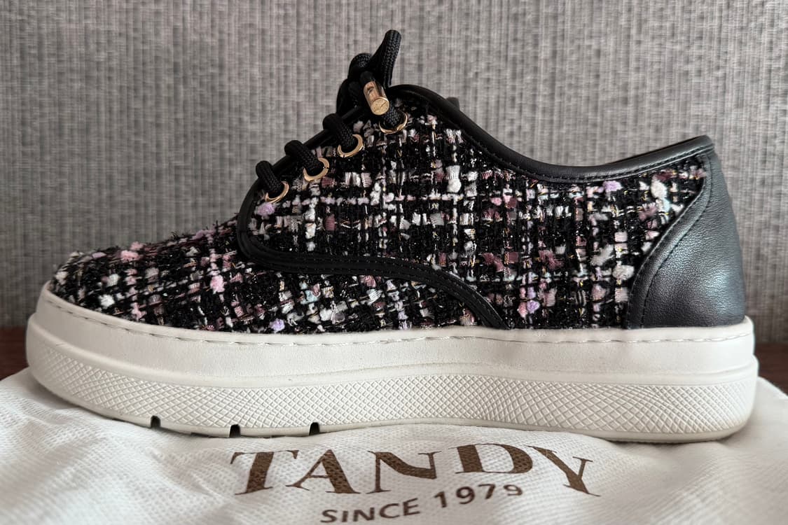 탠디 TANDY 트위드 소가죽 여성화 캐주얼 세미정장 스니커즈 운동화 상품이미지5