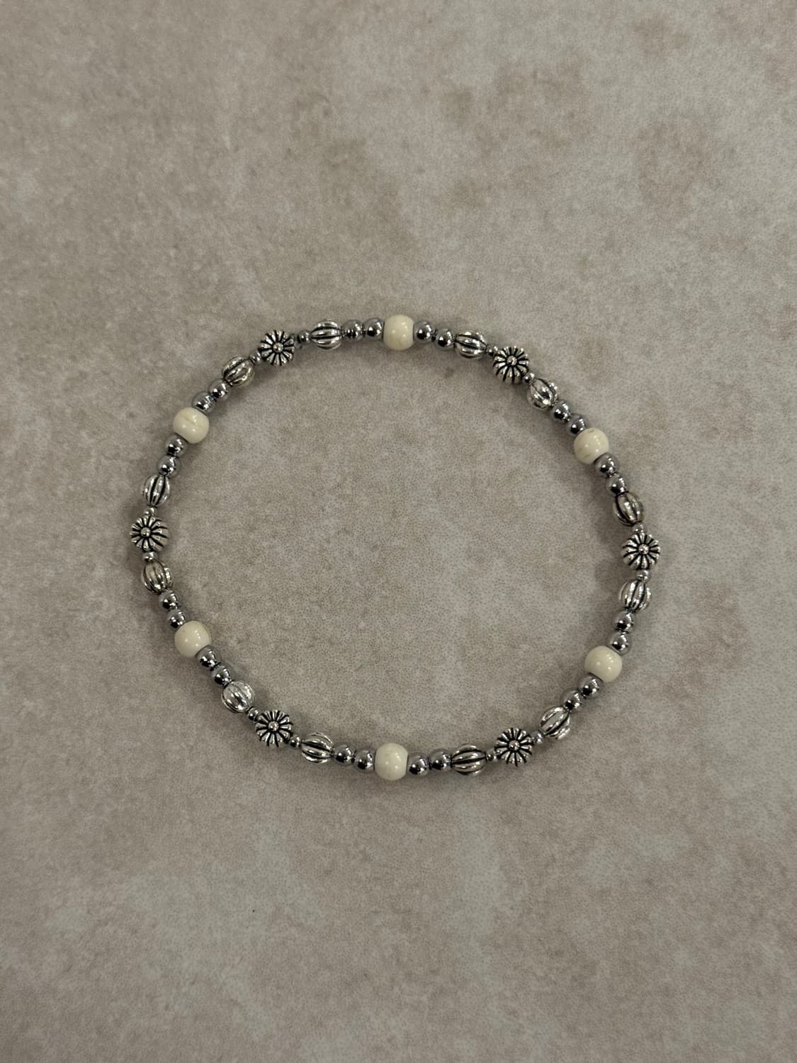 실버 산호 포인트 플라워 팔찌 상품이미지1