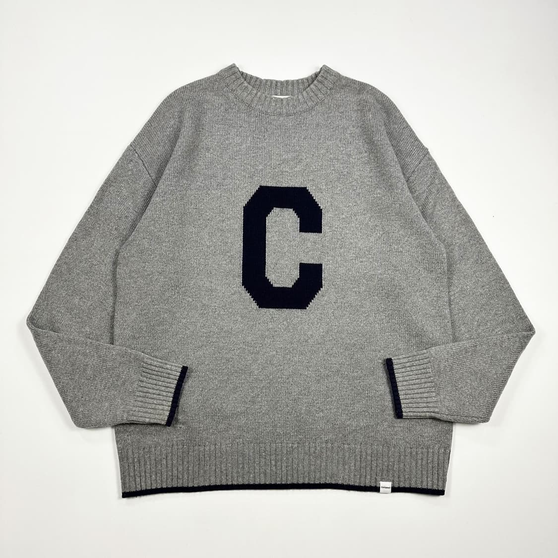커버낫 C로고 그레이 크루넥 울 니트 (M) 상품이미지2
