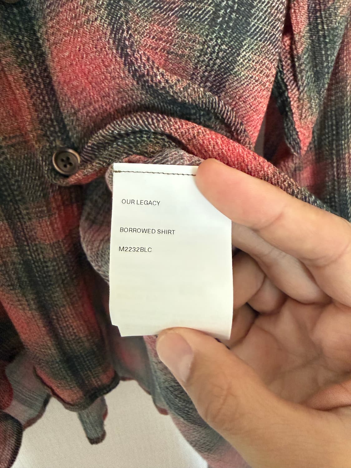 아워레가시 보로우드 빅럼버체크셔츠 46사이즈 상품이미지3