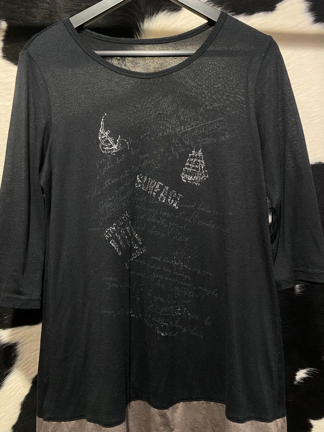 C’est tout 글리터 프린팅 디테일 레이어드 슬리브 상품이미지3