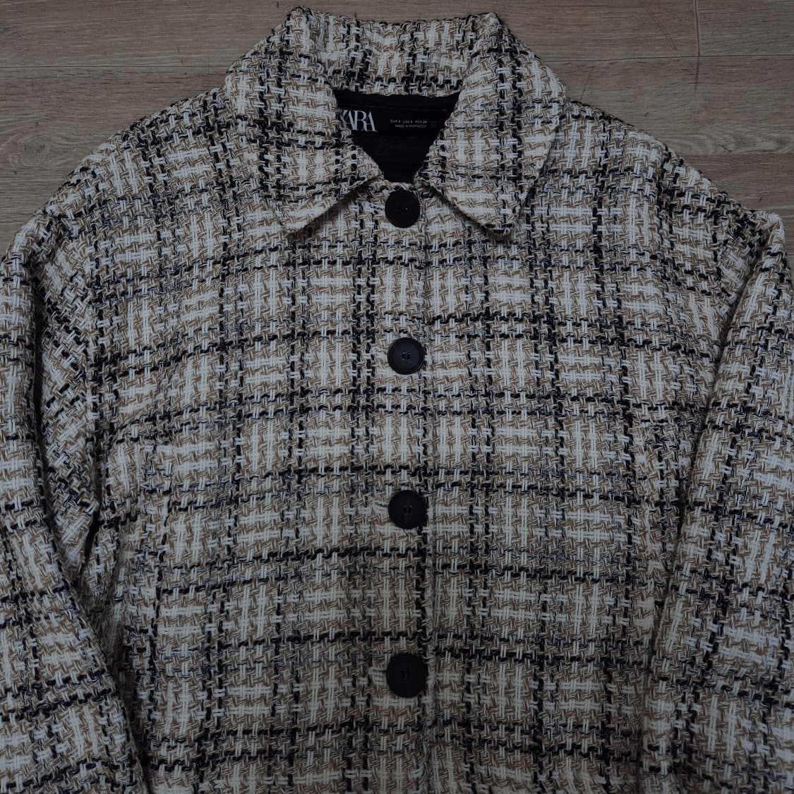 자라 여성 크롭 체크 트위드자켓 S(90) 상품이미지2
