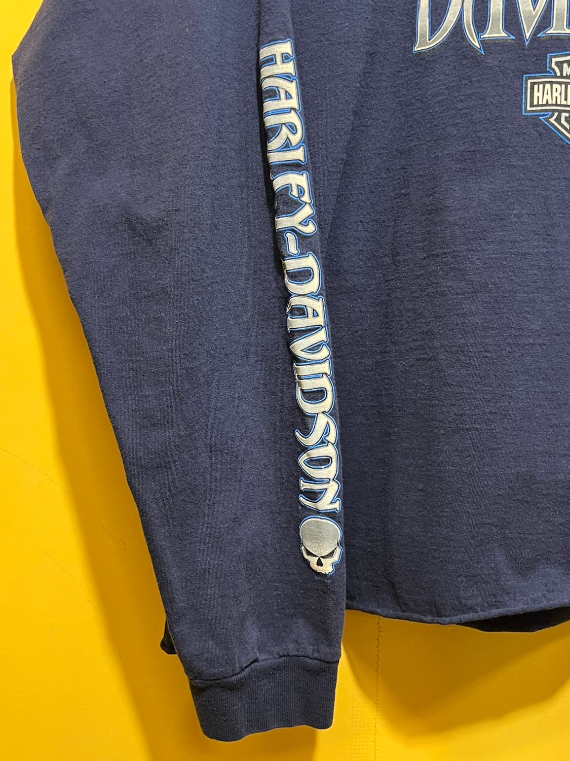 00's [XL] 할리데이비슨 스컬 그래픽 빈티지 크롭 롱슬리브 상품이미지5