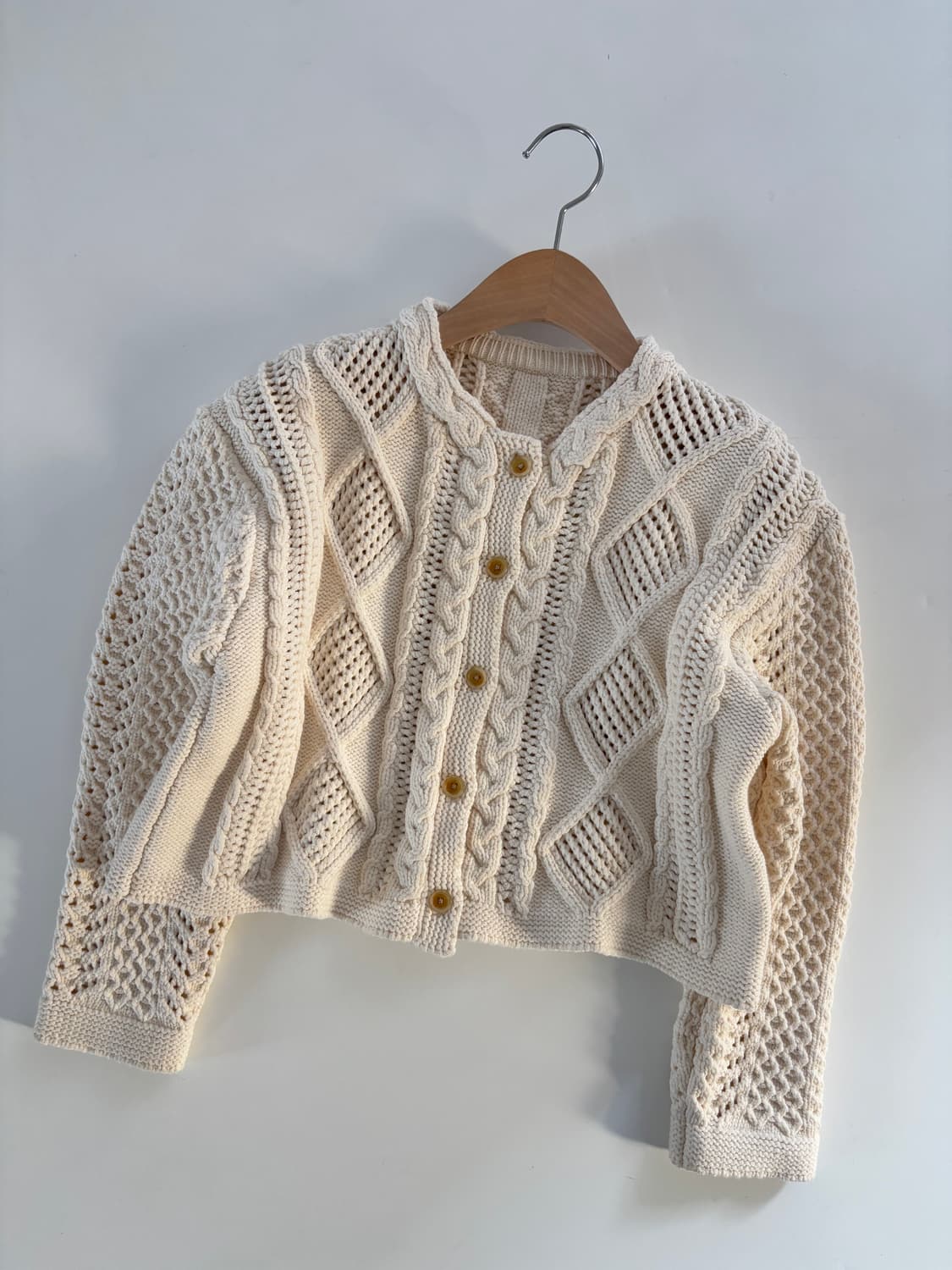 Beams 빔즈보이 아이보리 케이블 니트 가디건h 상품이미지1