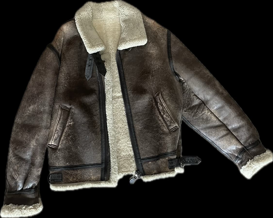 빈티지 브라운 무스탕 양가죽 상품이미지2