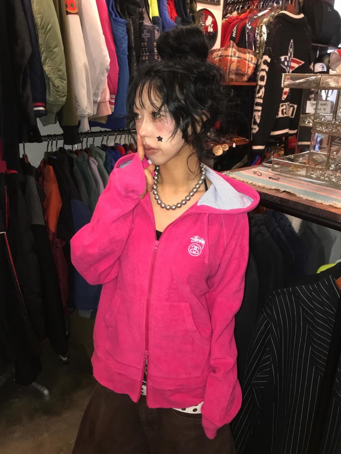 Stussy Pink Two-Way Hood Zip-Up 상품이미지2