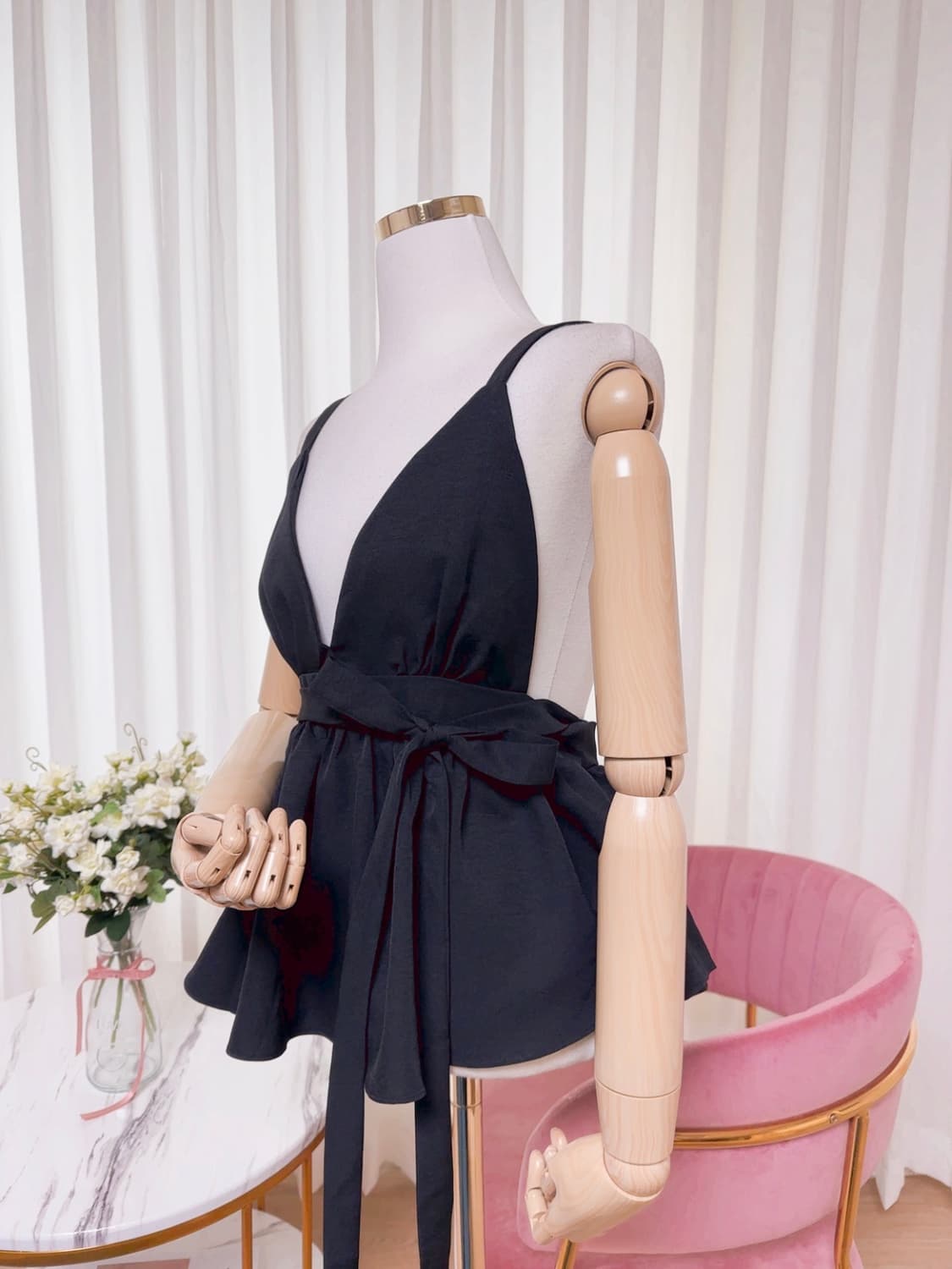 리본  프릴 뷔스티에 블라우스 상품이미지10