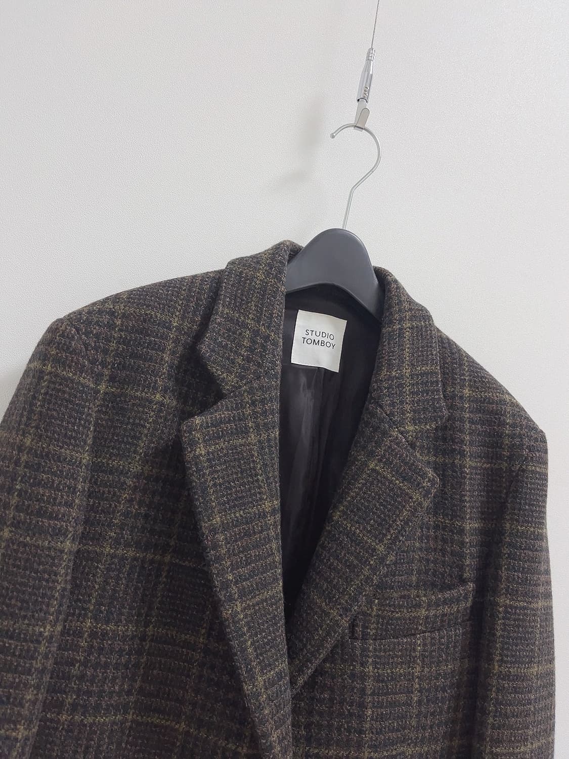 톰보이 체크 울 자켓 상품이미지2