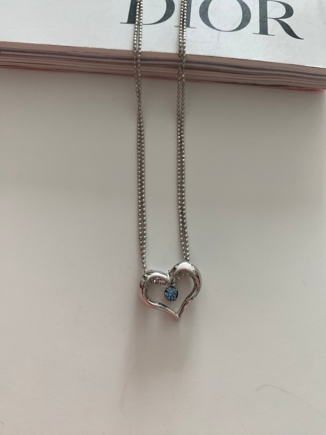 빈티지 하트 블루스톤 목걸이 상품이미지1