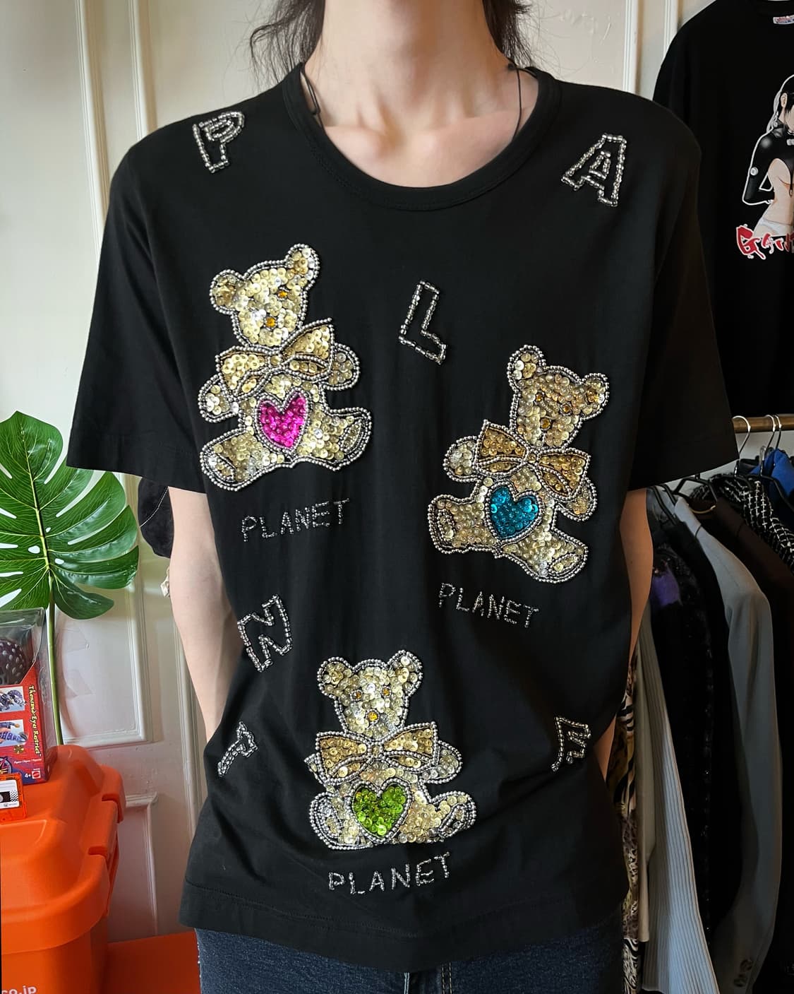 GINZA MAGGY Swarovski Jewel Bear T-Shirt 상품이미지2