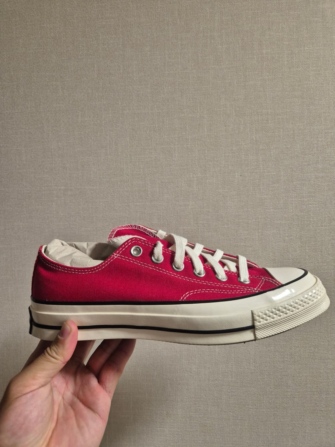 [새상품/260] 컨버스 척 70 로우 빈티지 캔버스 에나멜 레드 상품이미지1