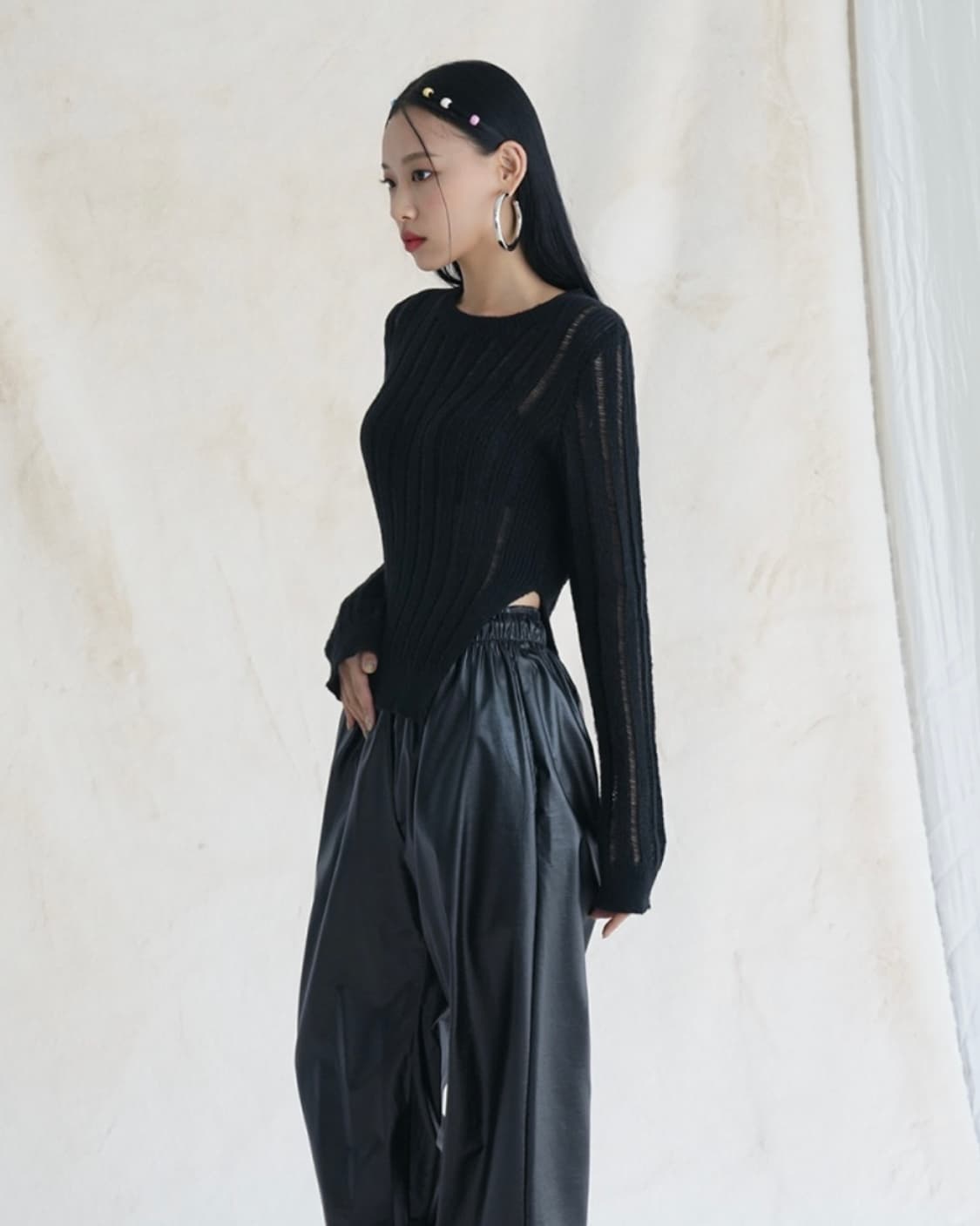 어반드레스 시스루 니트웨어 (블랙) 상품이미지3