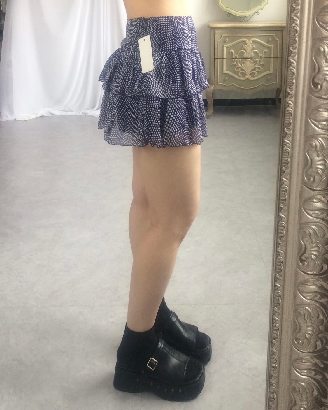 Dot pattern layer mini skirt 상품이미지4