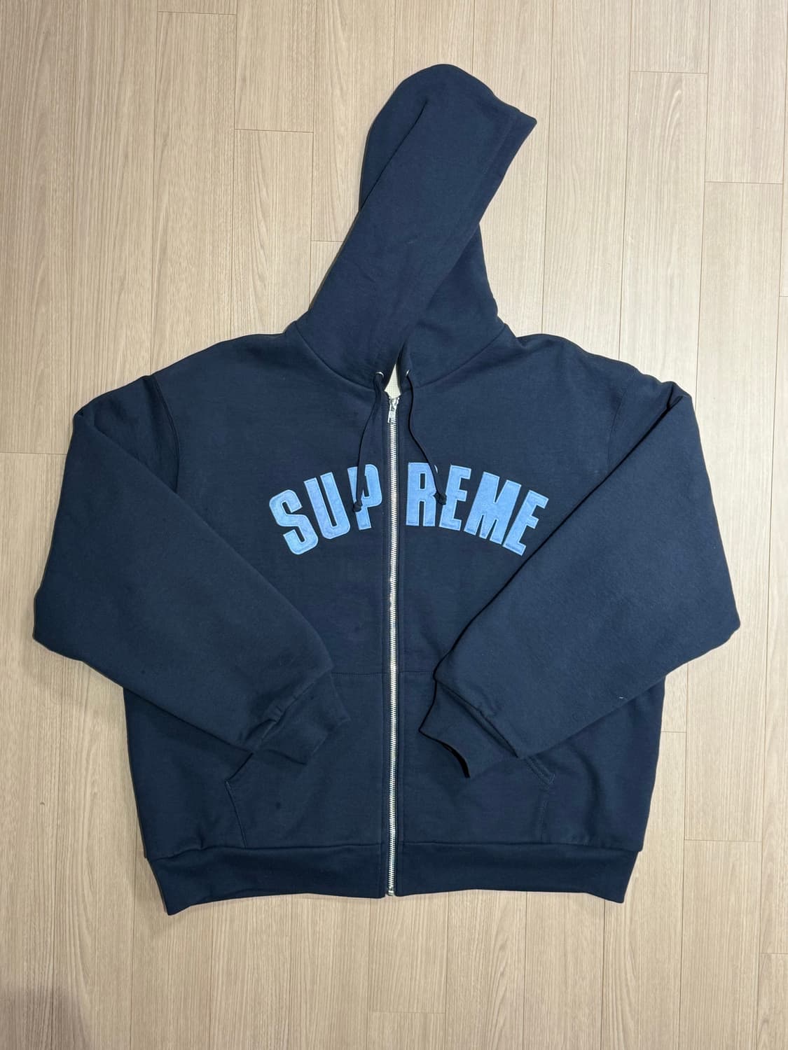 [L] 슈프림 아크 써멀 라인드 집업 후드 스웨트셔츠 네이비 - 25FW 상품이미지1