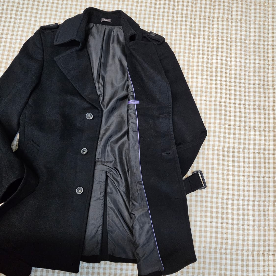 바쏘 울 캐시미어 하프코트 남자100 상품이미지6