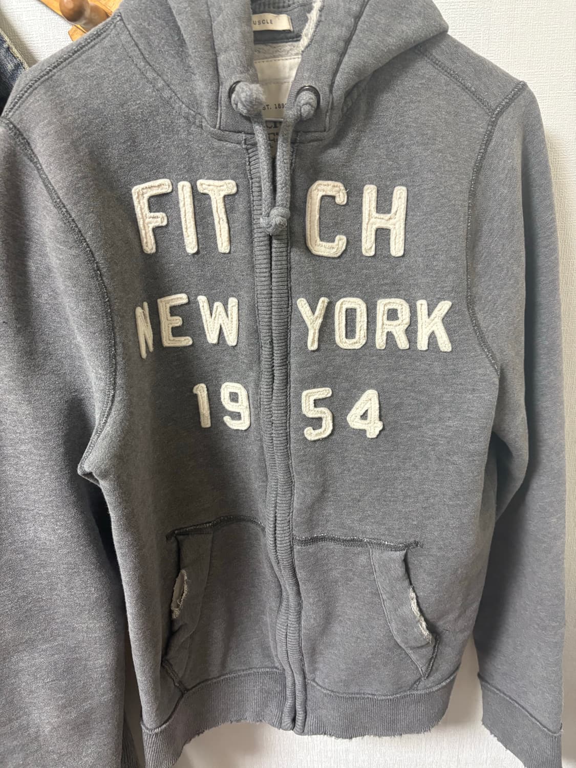 아베크롬비 회색 기모 후드 상품이미지1