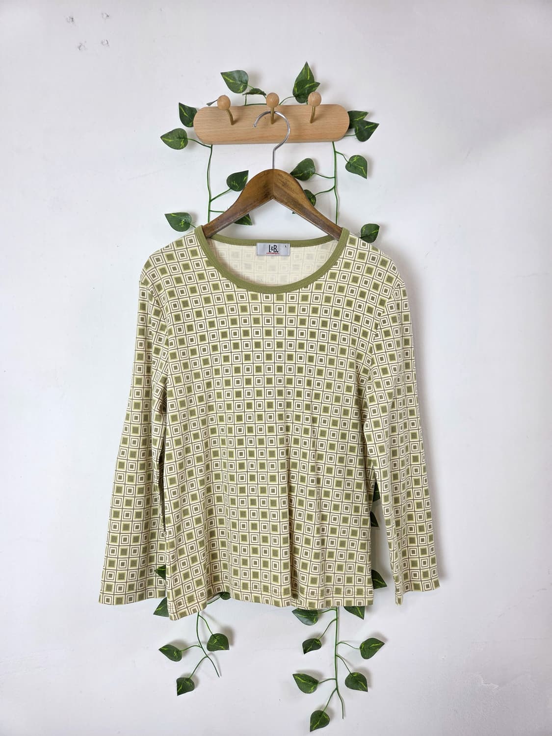 그린 패턴 7부 슬리브 상품이미지1