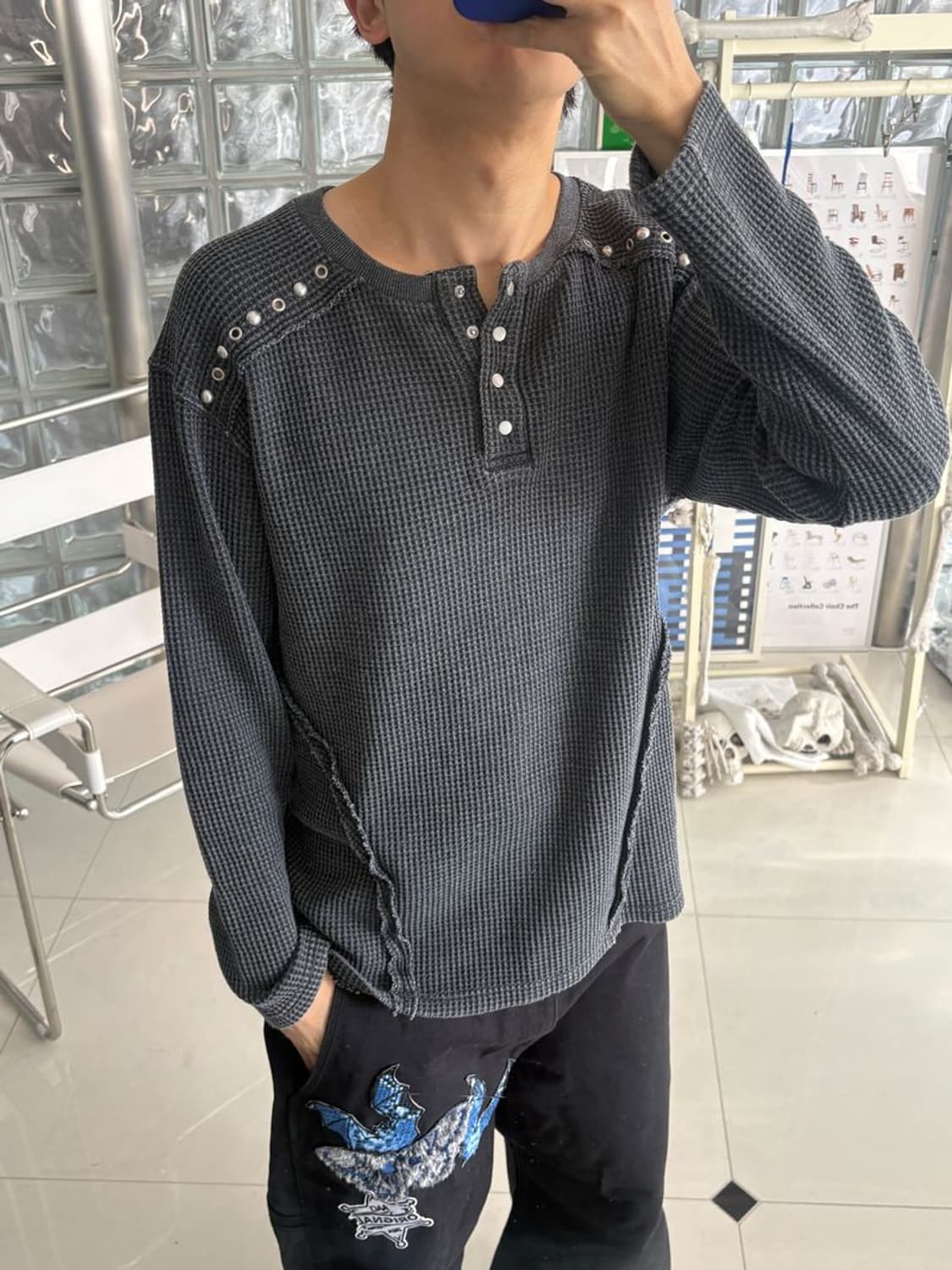 THERMAL MULTI-STUD HENRY NECK 상품이미지1