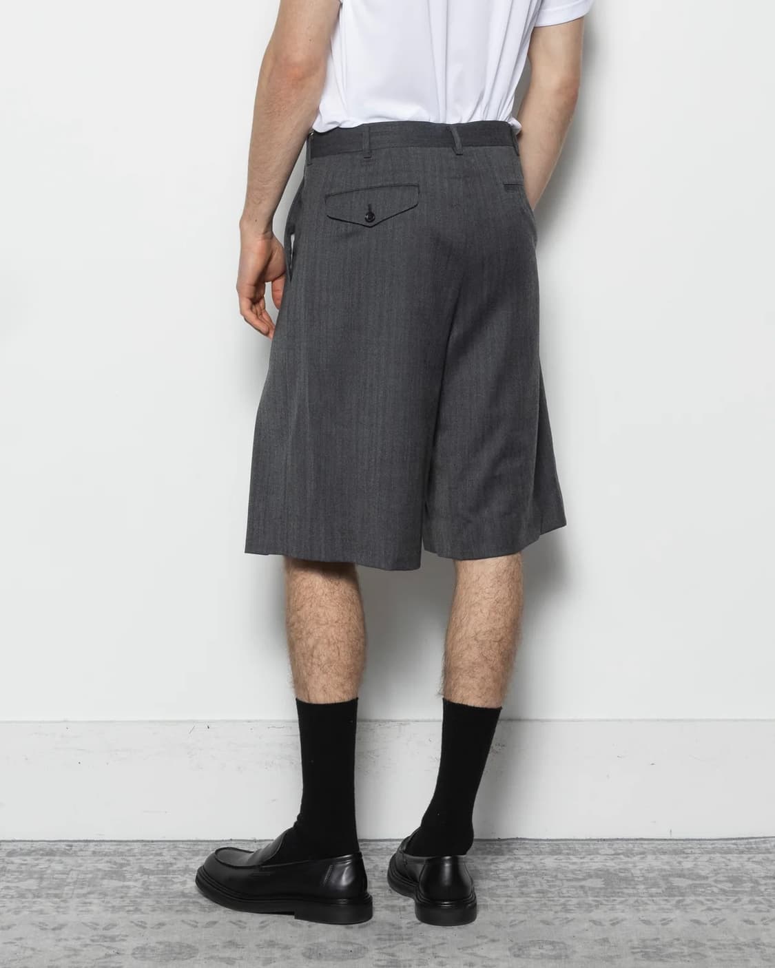 [M,L,XL]꼼데가르송 옴므 26ss 더블 플리츠 쇼츠/그레이 상품이미지3