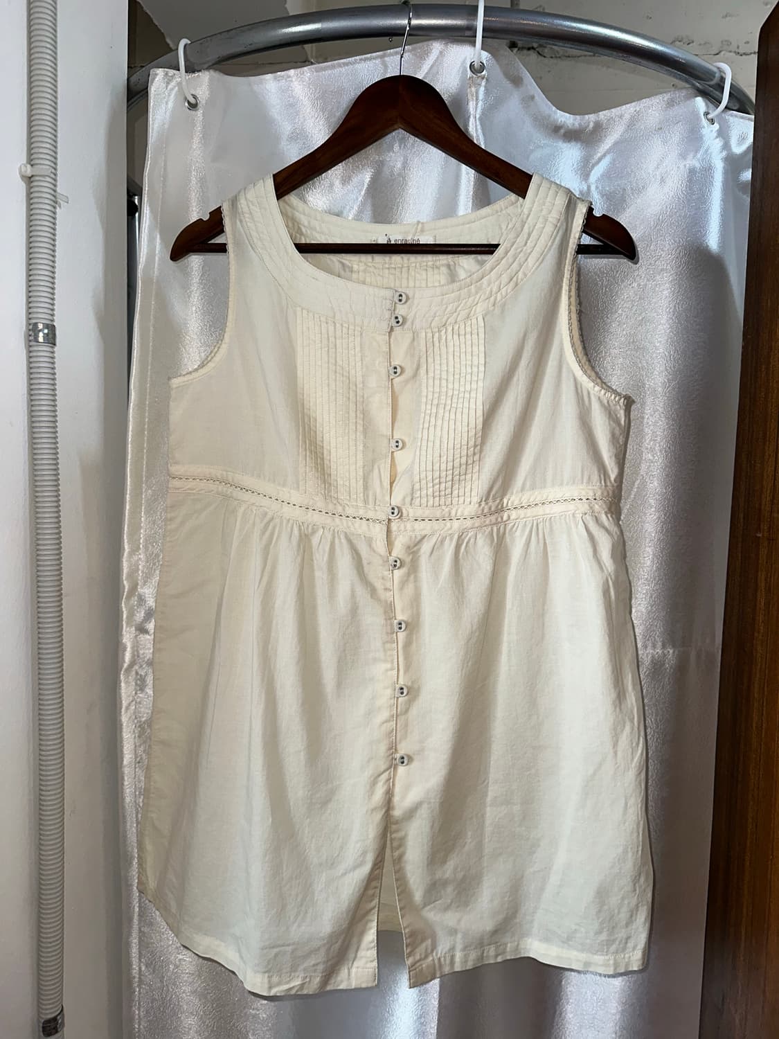 내추럴 코튼 슬리브리스 블라우스 상품이미지1