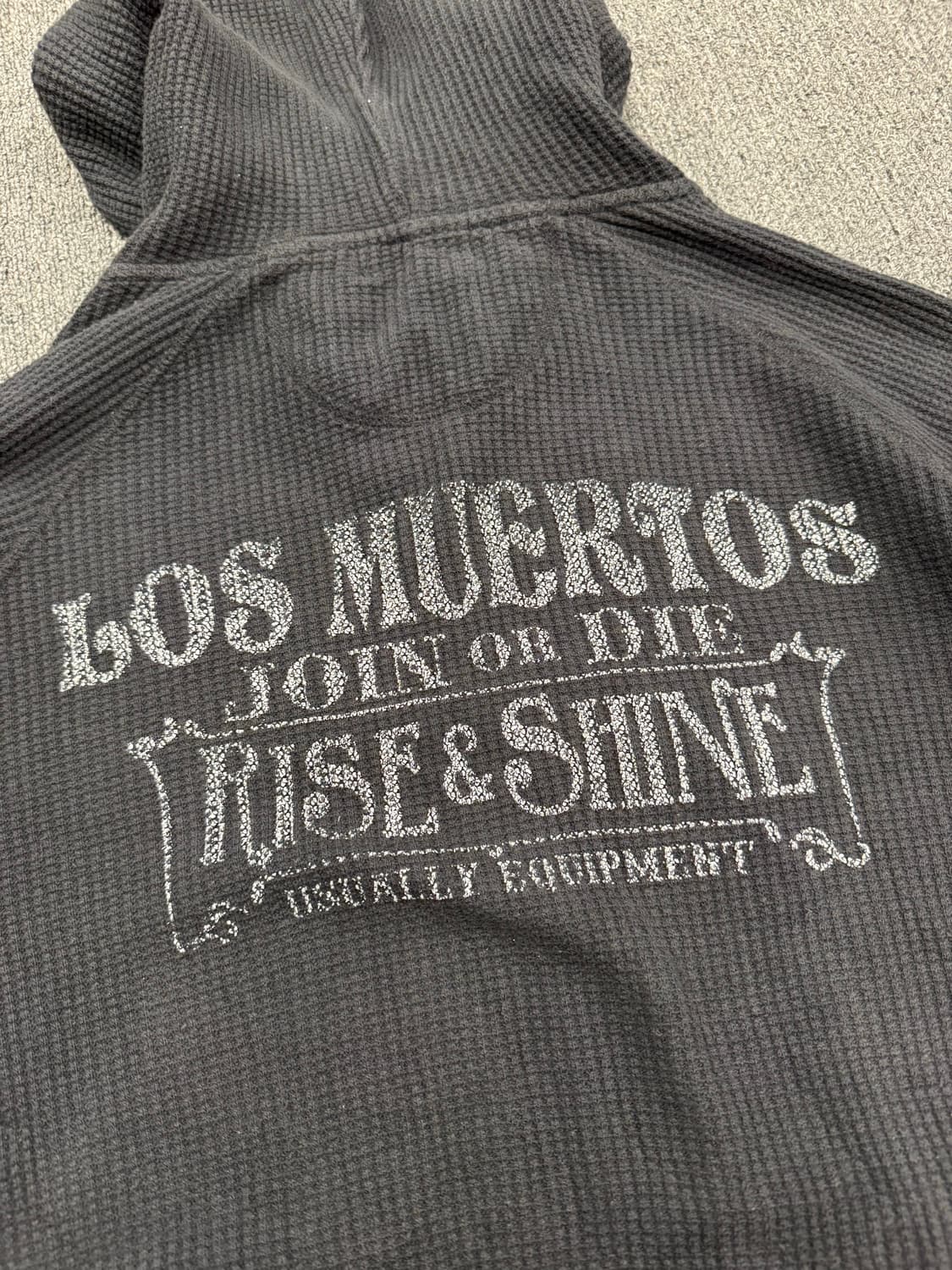 XL)Eyedy 빈티지 프린팅 와플 후드집업 상품이미지5