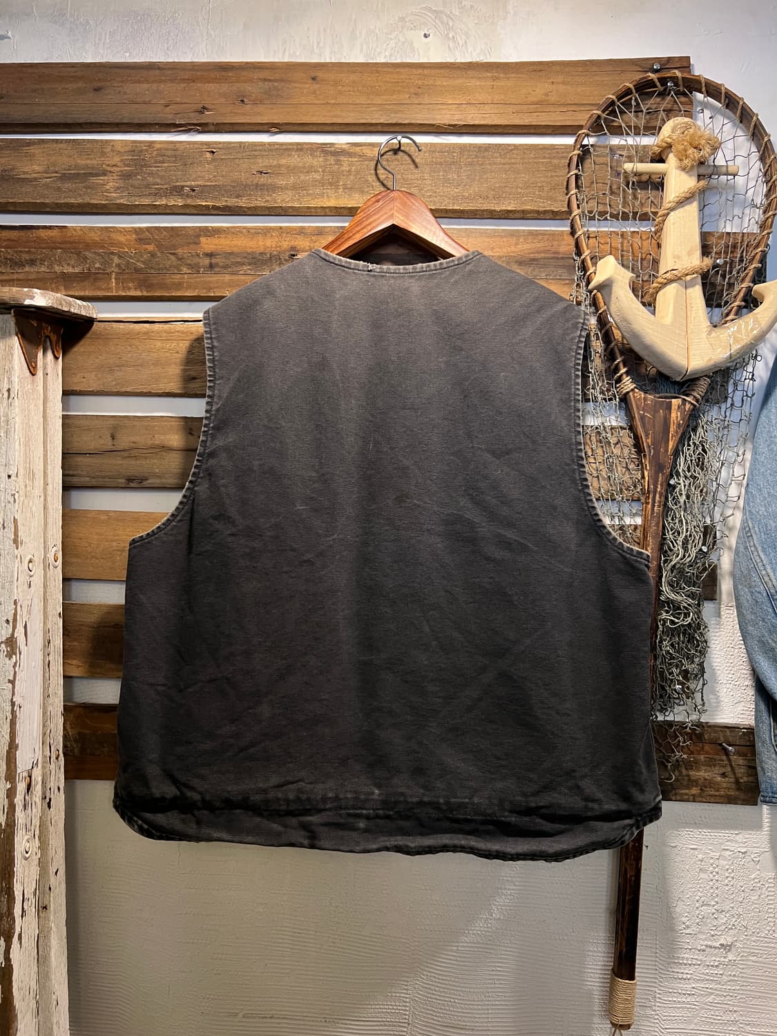 [2XL]칼하트 USA 플리스 라이닝 빈티지 워싱 블랙 워크 베스트 상품이미지7