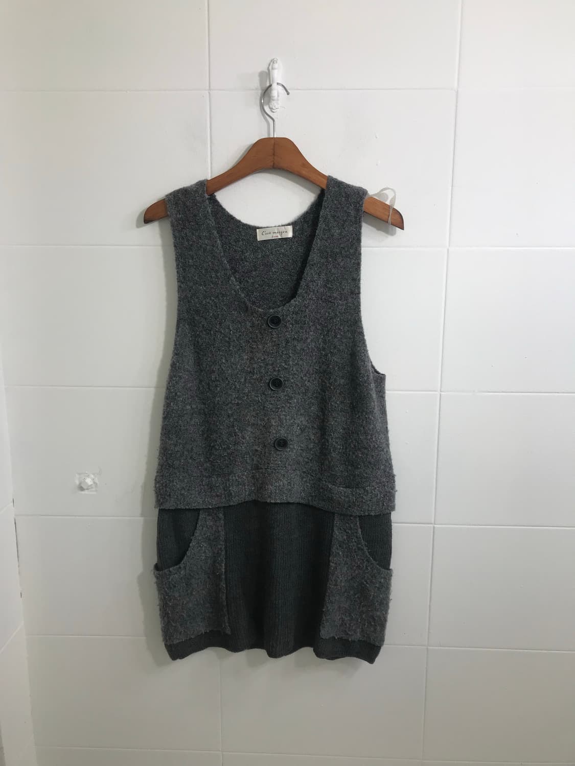 그레이 너드 니혼진 퍼 카라 피코트 코디세트 상품이미지5