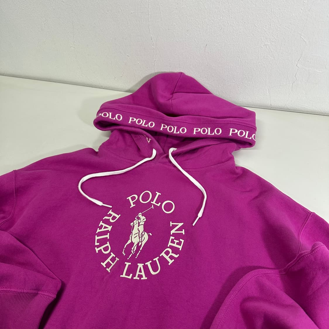 M 폴로 랄프로렌 핑크 빅로고 오버핏 후드티  상품이미지1