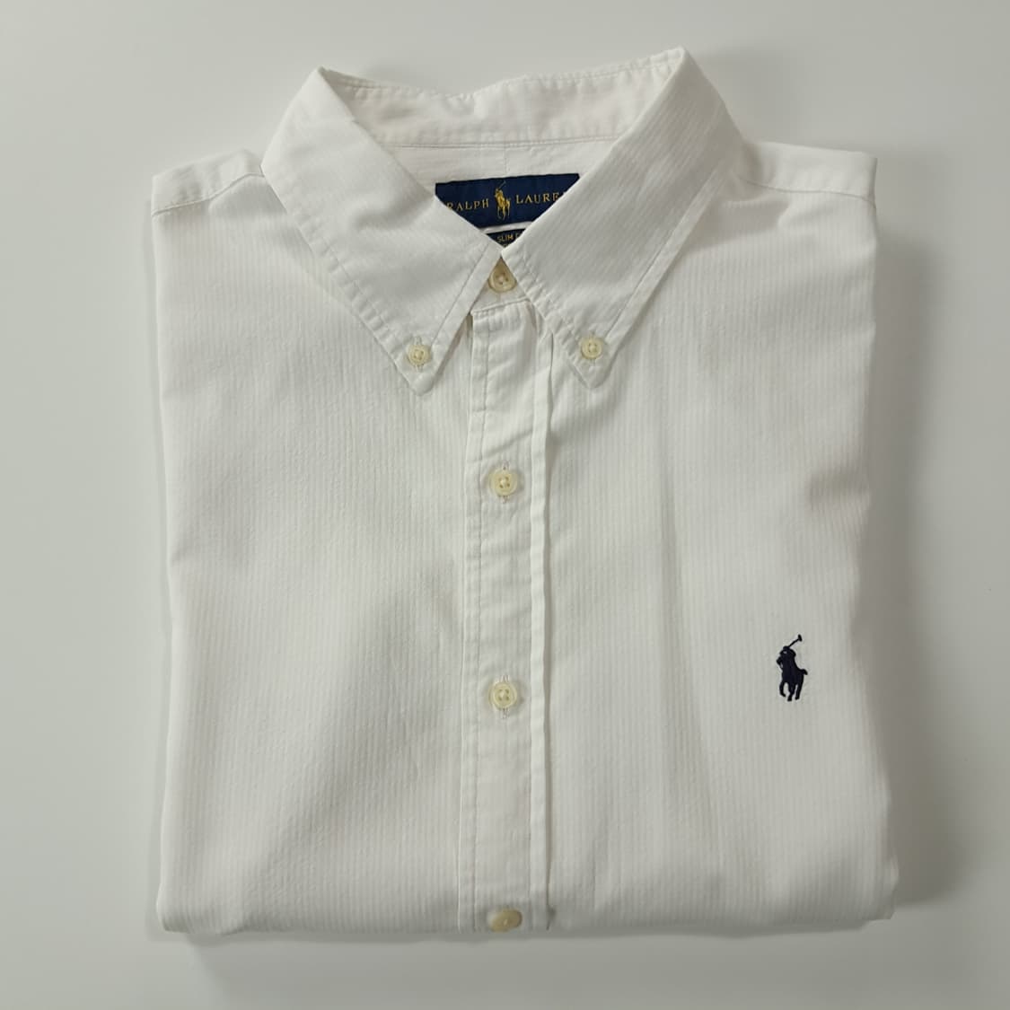 CK226 XL 폴로 시어서커 버튼다운 화이트 반팔 셔츠 남방 상품이미지7