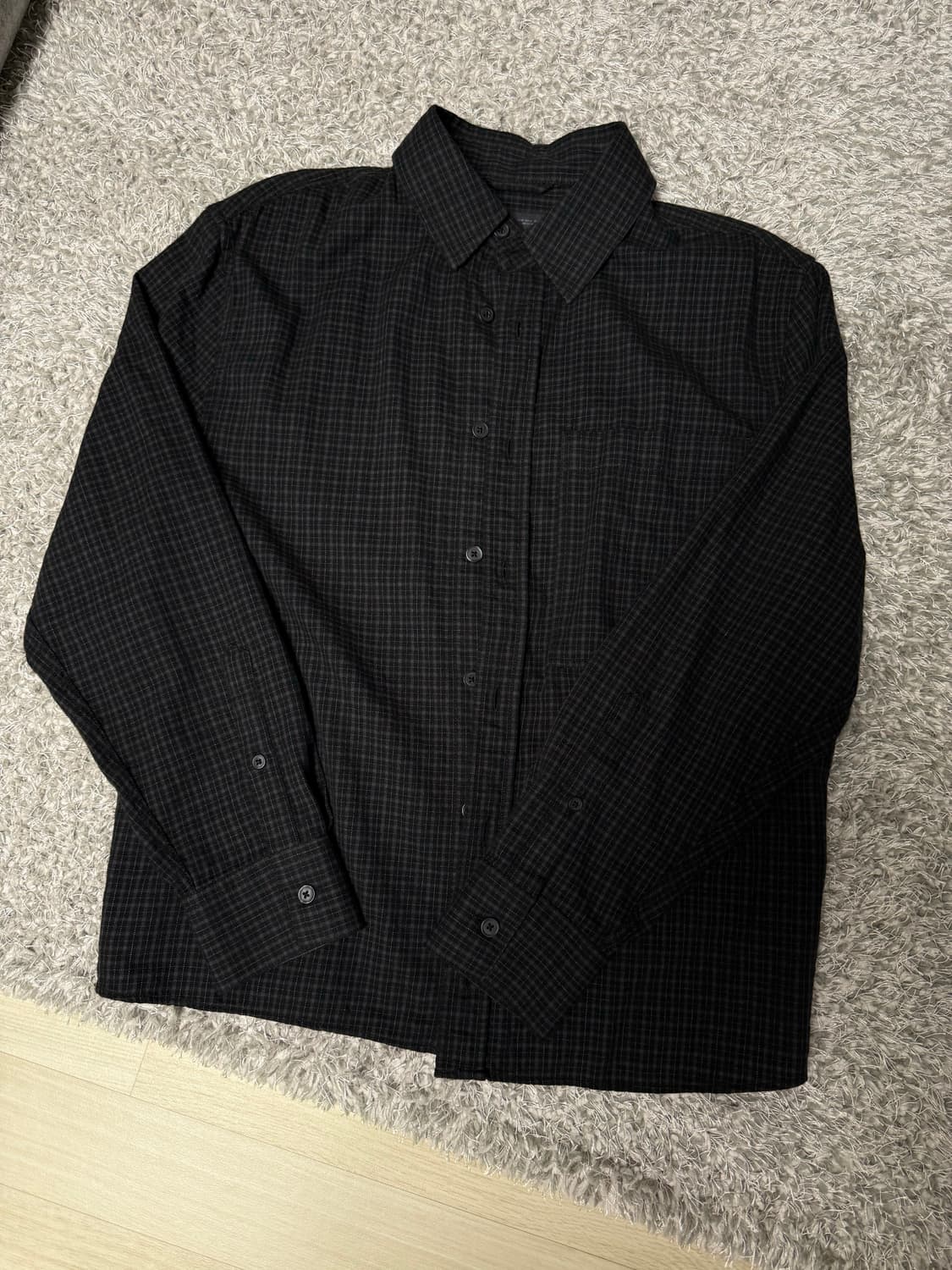 자라 소프트 면 체크셔츠 상품이미지2