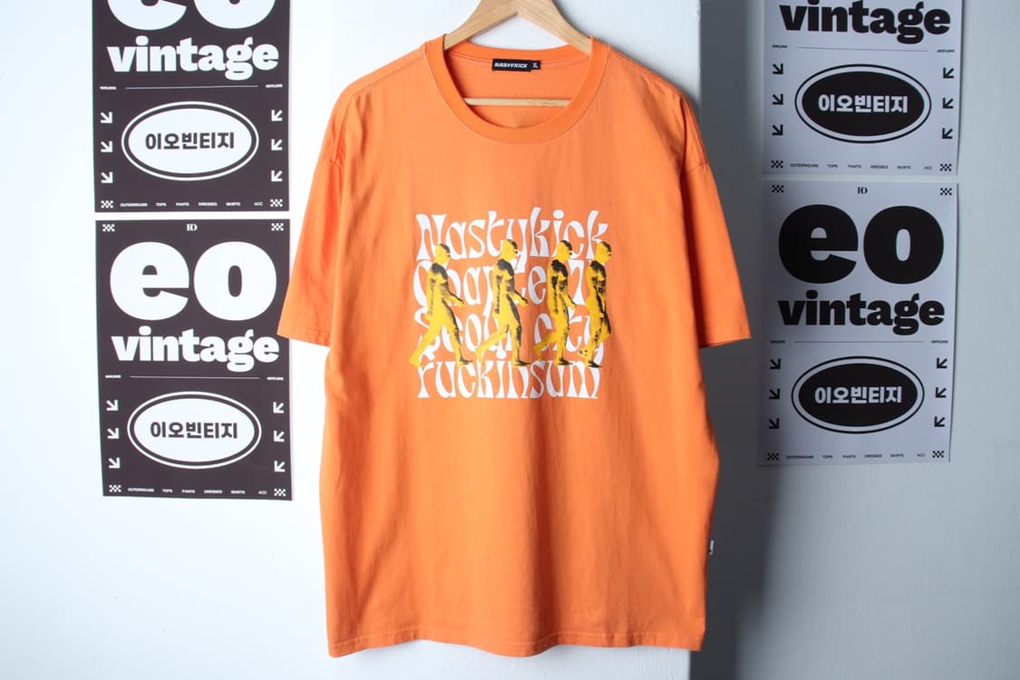 (XL-2XL) 네스티킥 반팔 티셔츠 그래픽 오렌지 스트릿-H32429 상품이미지2
