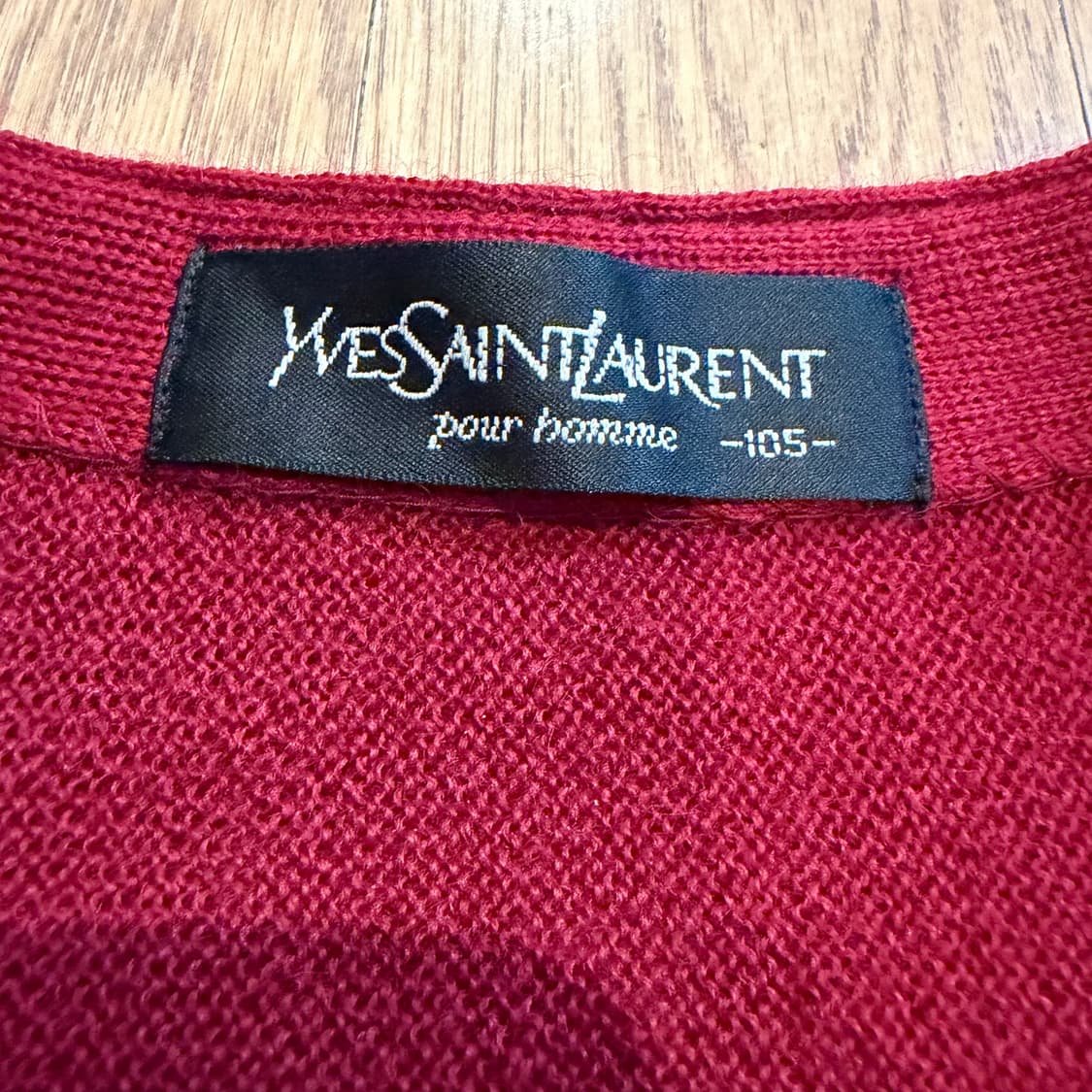 YSL 입생로랑 메쉬 울 버건디 니트 가디건  상품이미지3