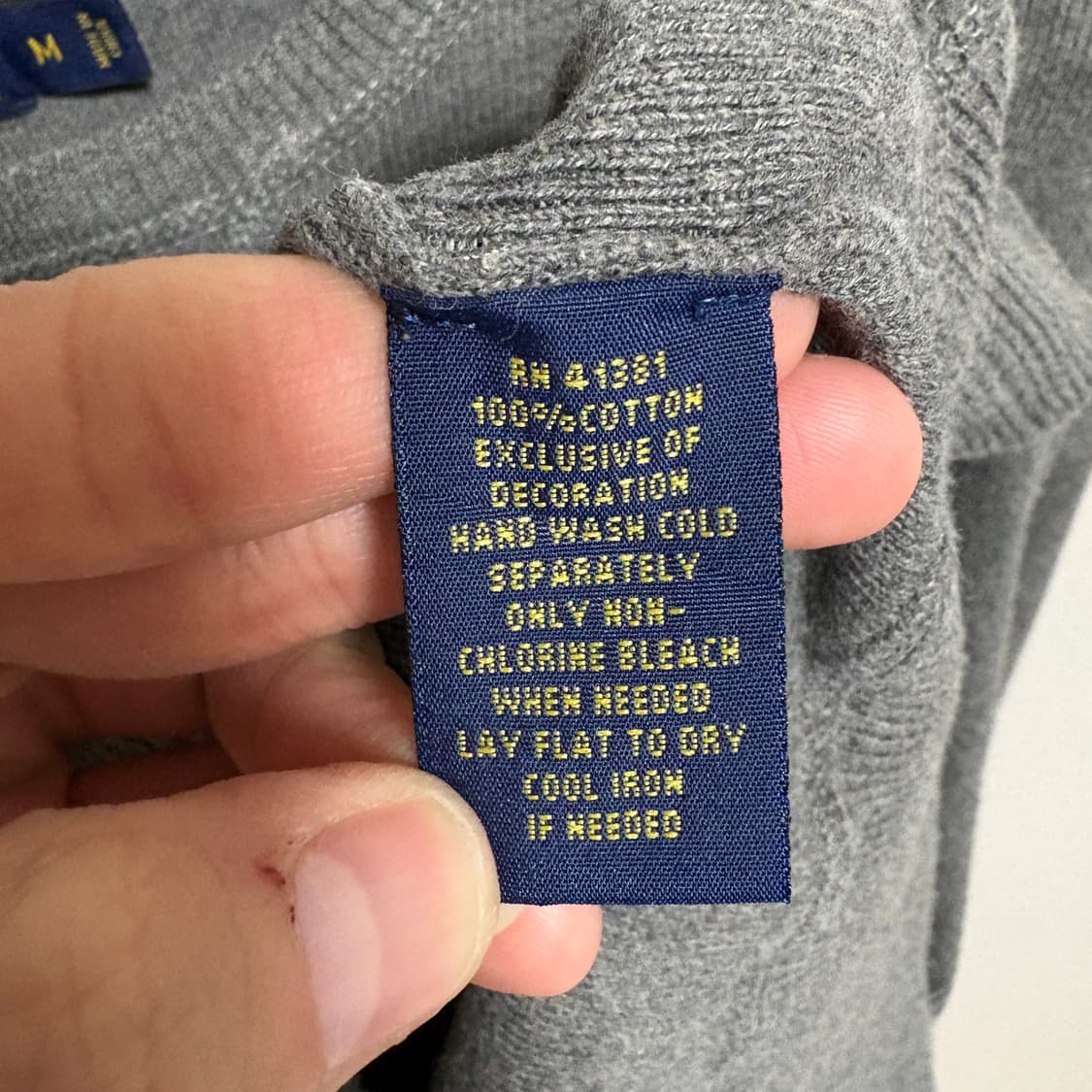 폴로 랄프로렌 코튼 스웻 니트 / 그레이, M 상품이미지8