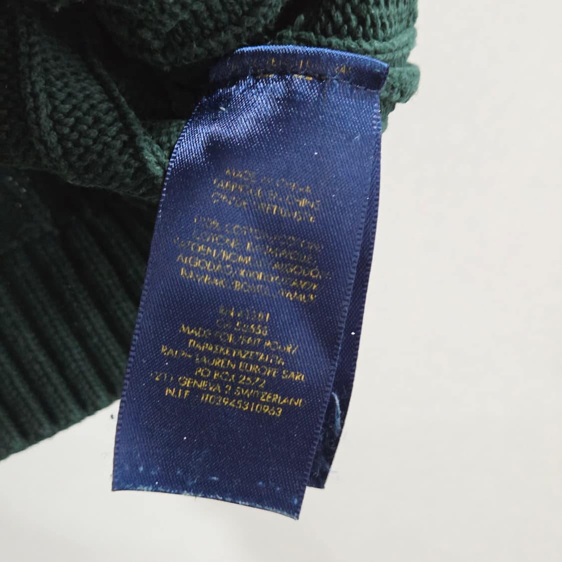 폴로랄프로렌 키즈 케이블 니트 베스트 그린 3T  상품이미지4