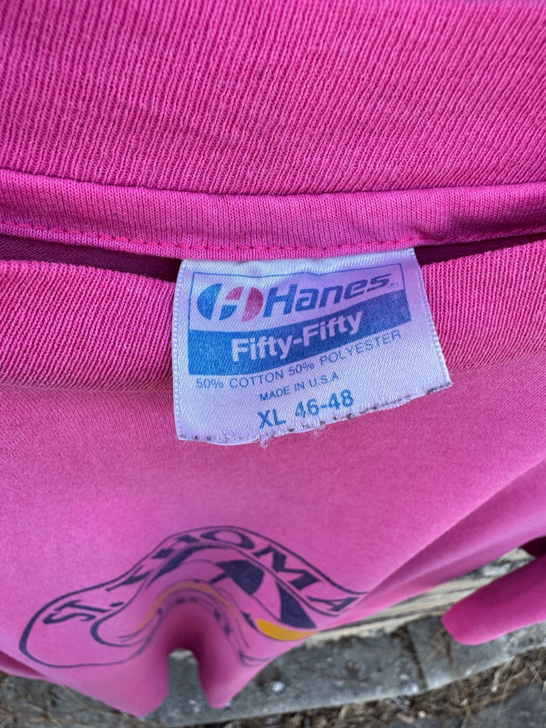 90s 헤인즈 빈티지 비치클럽 프린팅 싱글스티치 반팔 티셔츠 xl 상품이미지4