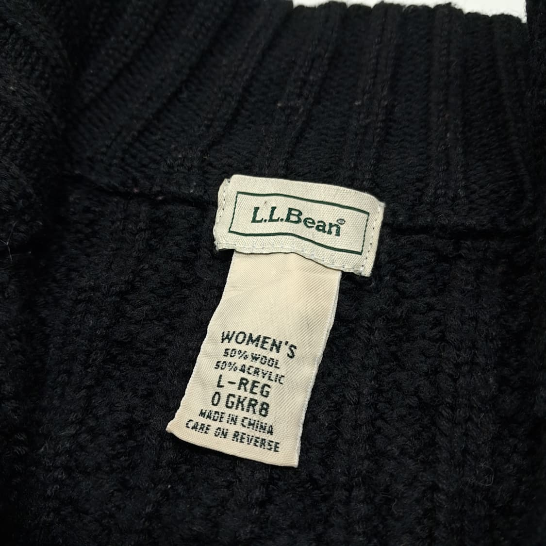 CL129 L 엘엘빈 90s 피셔맨 케이블 패턴 하이넥 풀 집업 니트 상품이미지4