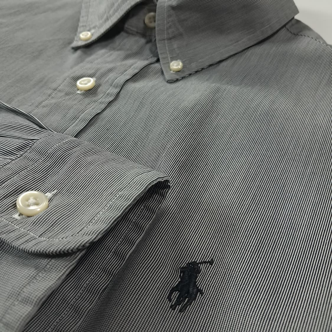 CK309 L 폴로 00s  그레이 마이크로스트라이프 드레스 셔츠 상품이미지4