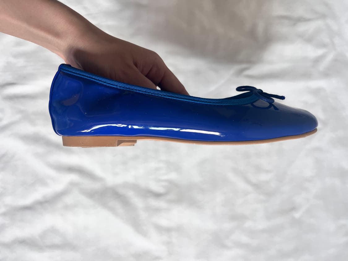 Glossy blue flat shoes 상품이미지5