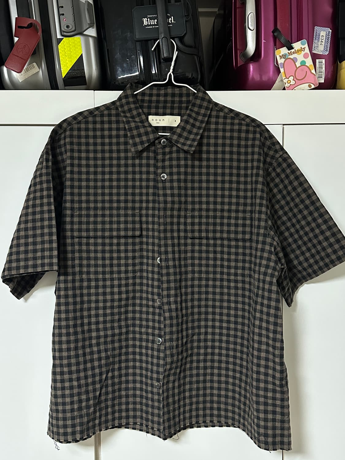 noun tartan check crop shirts  상품이미지1