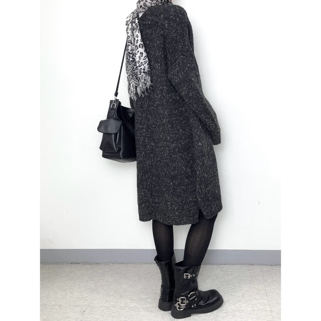 빈티지 락시크 차콜 롱 가디건 상품이미지3